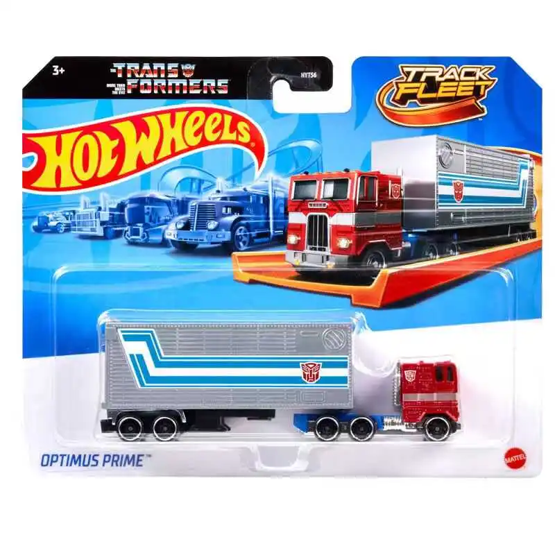 Hot Wheels-Dispositifs de piste de voiture pour garçons, TransDiecast 1/64, Optimus Prime, Volvo Drift, Camper, Hauler, Cadeau d\'anniversaire,