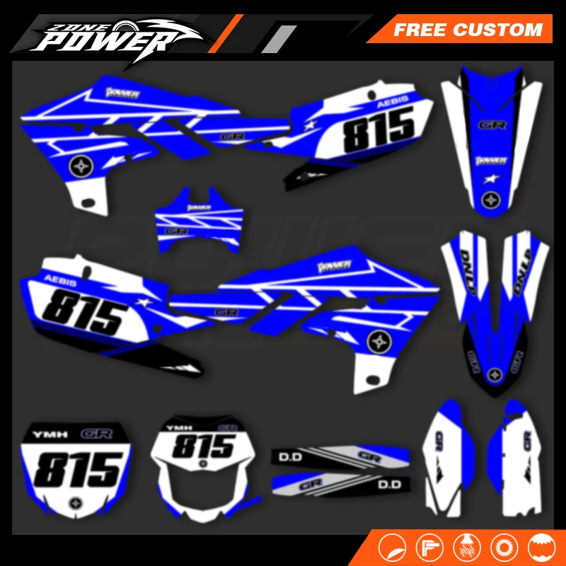 Powerzone For Yamaha YZF250 19-23 YZF450 18-22 WRF450 19-22 WRF250 20-23 Custom Backgrounds Graphics Decals Sticker Kits