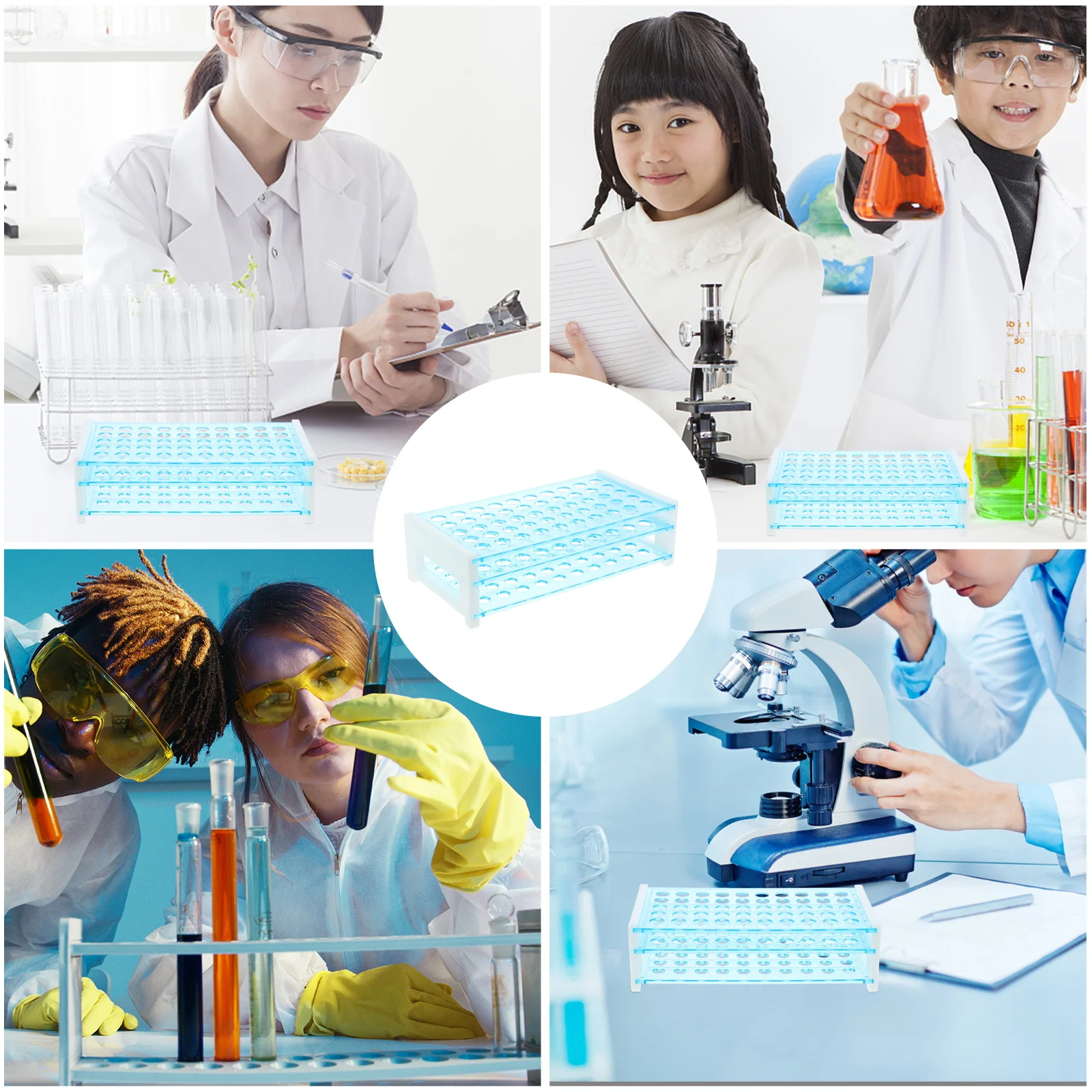 

Laboratory Test Tube Rack Multifunctional Tubes Plastic Detachable Stand