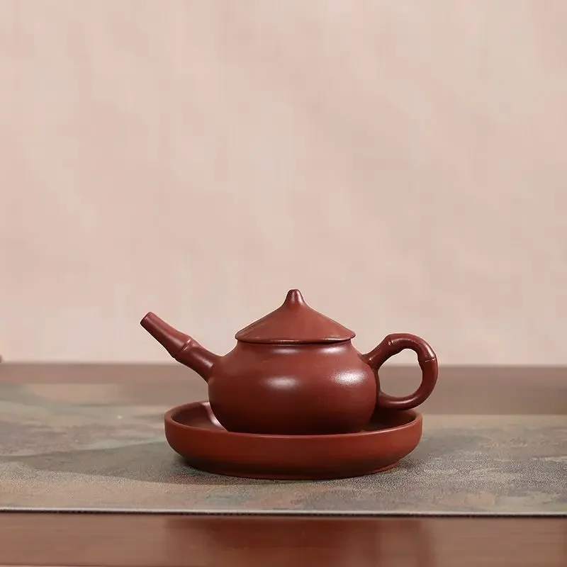 

120cc Yixing Handmade Purple Clay Teapots Ball Shaped Infuser Xishi Tea Pot Beauty Kettle Customized Zisha Tea Set Authentic