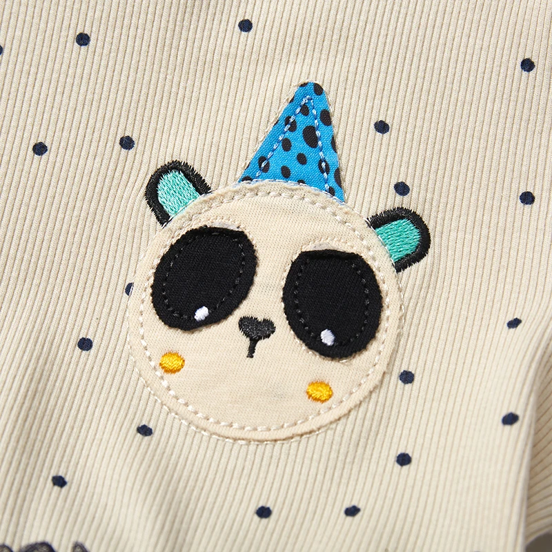 Little maven 2024 Korean New Clothing for Kid Baby Girls Summer Cotton Children Casual Clothes Cartoon Panda Kids Mesh Dresses