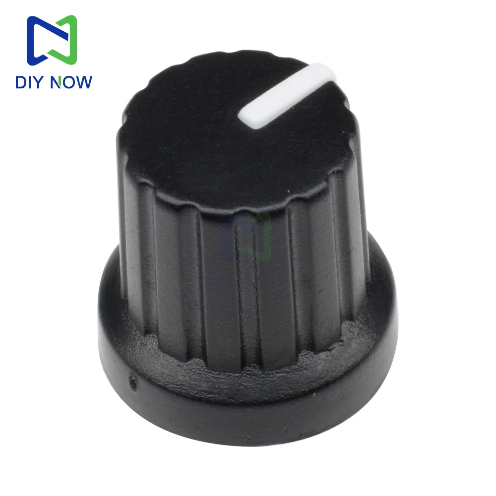 5PCS WH148 Potentiometer Rotating Cap Plastic Thread Knurled Potentiometer Knob Cover Volume Control Knob