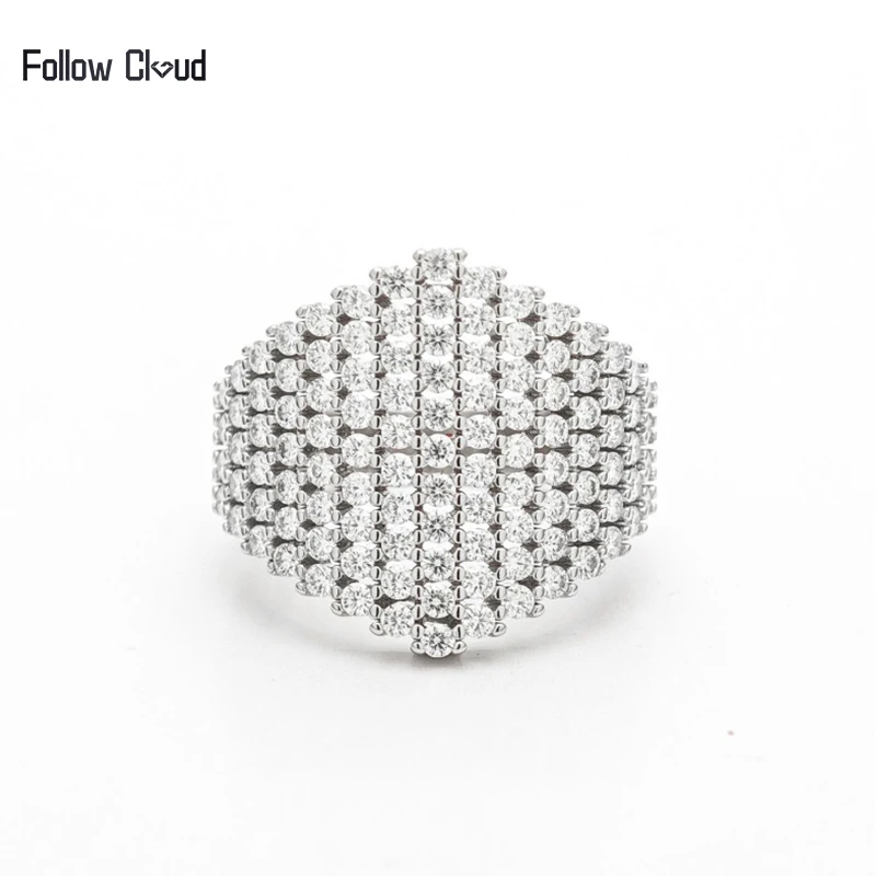 

Follow Cloud Total 1.65ct 1.5mm All Moissanite Diamond Ring for Women 925 Sterling Silver Plated 18K Gold Wedding Party Jewelry
