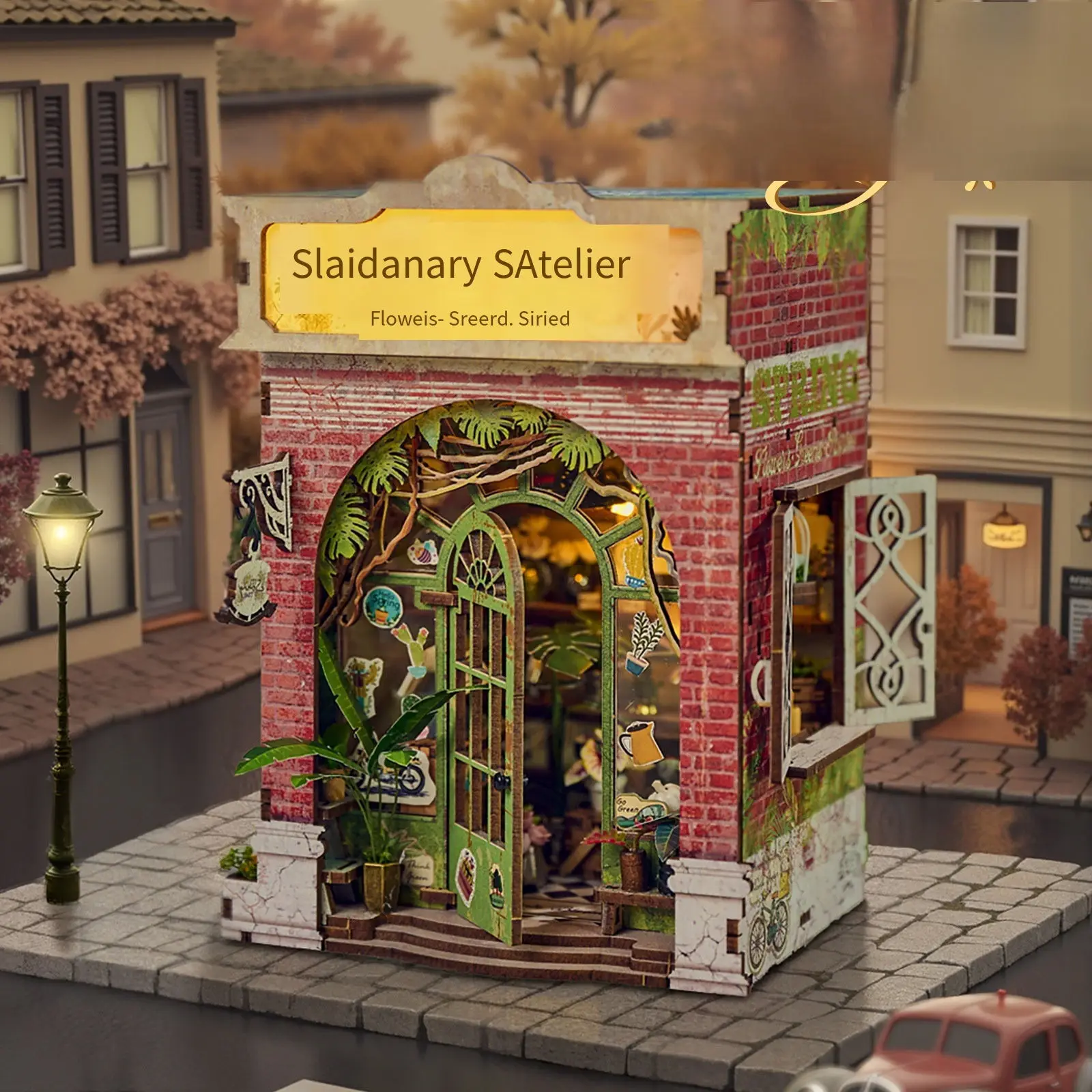 

Цветочный магазин, мини-свежий 3D-книжный уголок, собранная своими руками миниатюрная архитектура, креативная игрушка-подставка для книг 2025