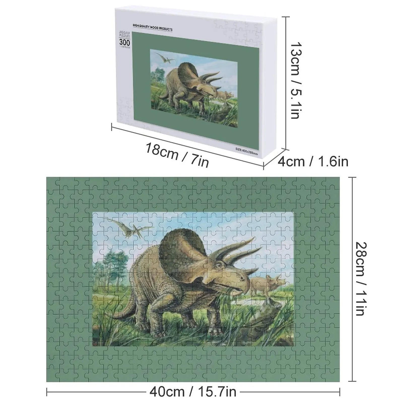 Puzzle Drewniane Triceratops z Imieniem, Skala, Silniki, Drewniane Imię, Personalizowane Puzzle z Własnym Imieniem