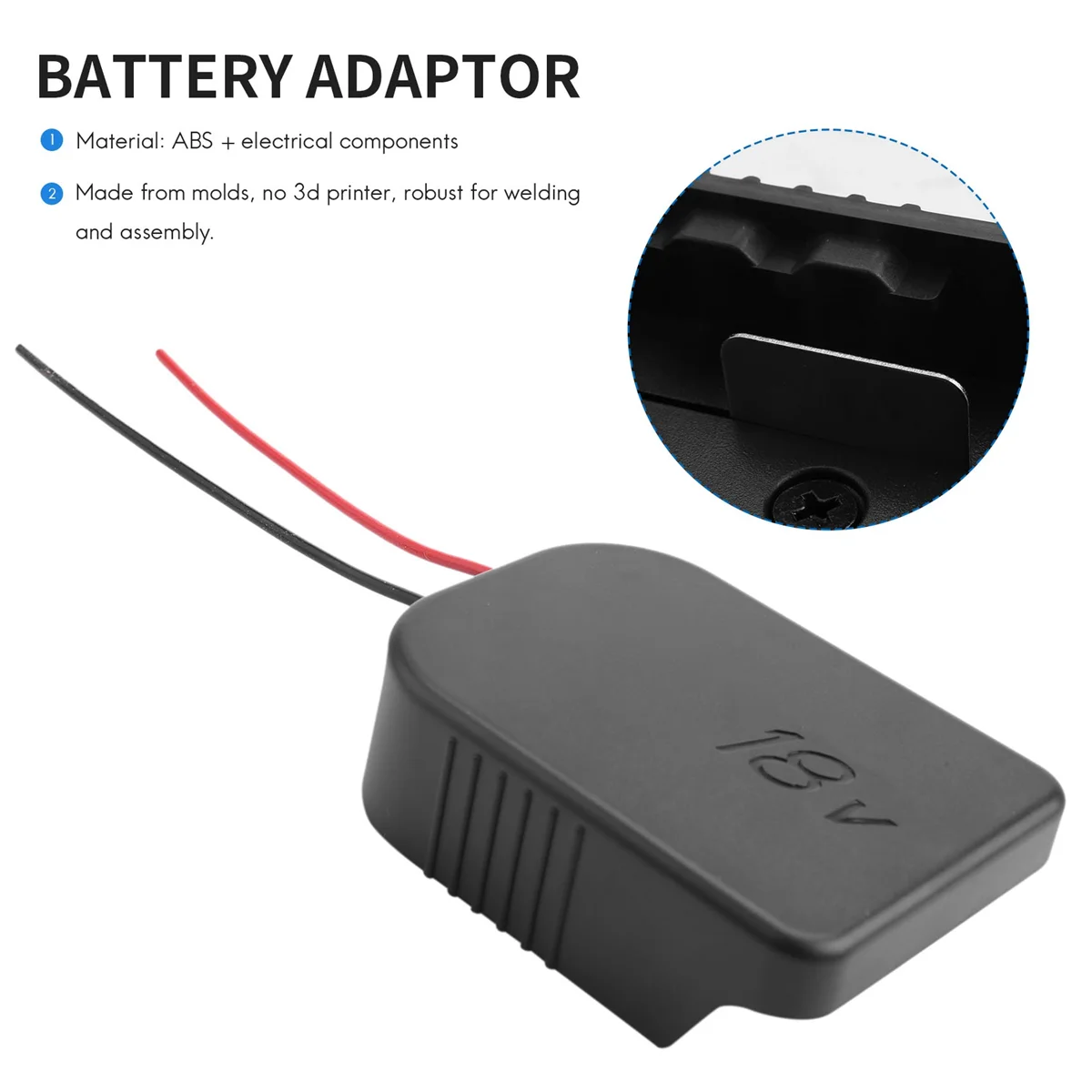 

SSR Adapter for & 18V Battery Power Mount Connector Adapter Dock Holder with 12 Awg Wires Adapter