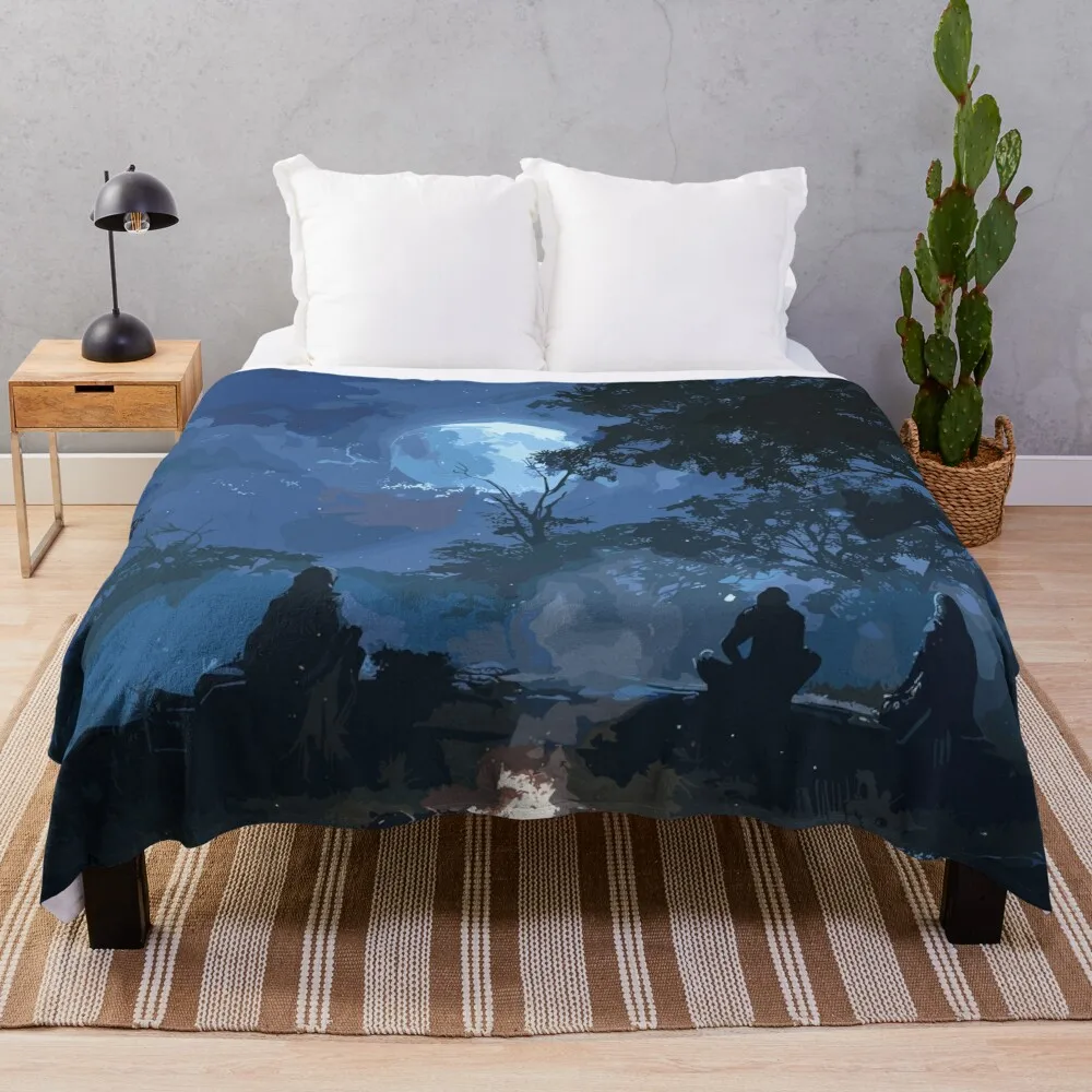 Moonlit Ritual Throw Blanket Sofa Cute Blankets