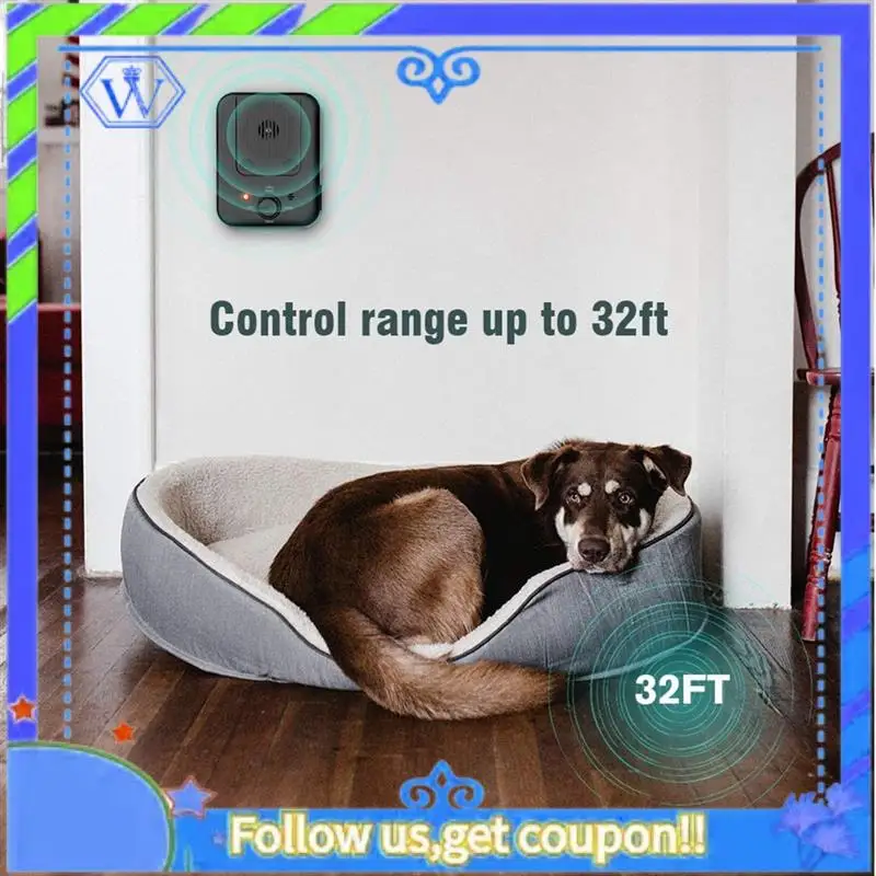 

Easy To Use 1Set Anti Barking Device 3 Levels Sonic Bark Deterrents Dog Barking Control Devices Black