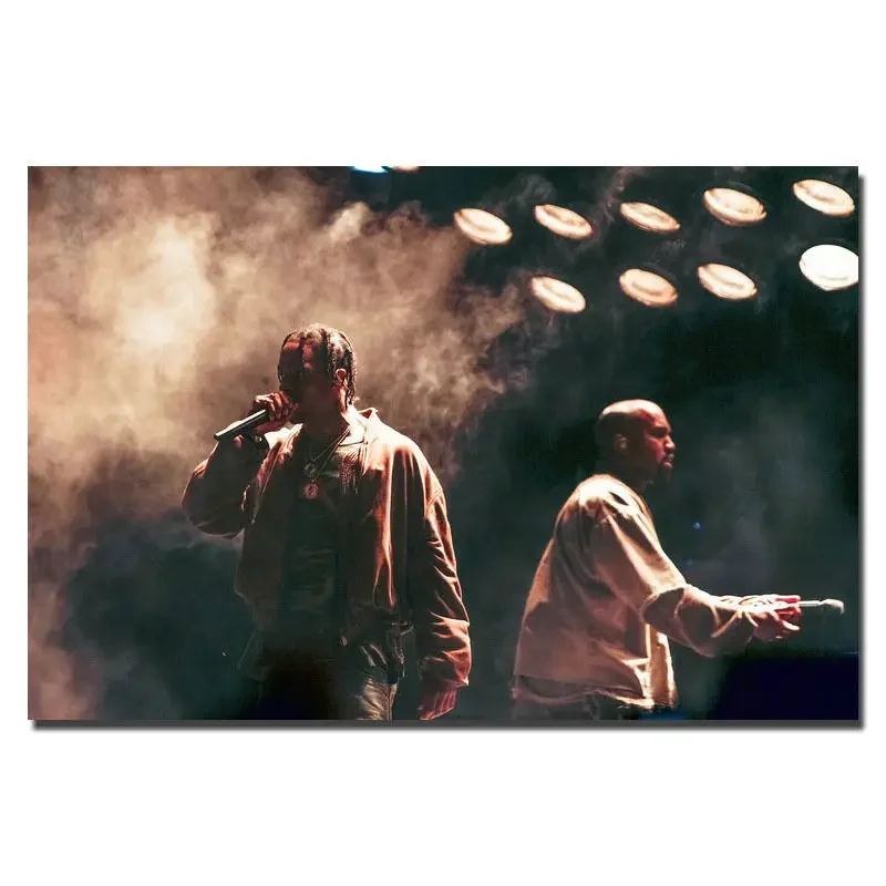 Hot New Kanye West USA Rap HipHop Music Super Star 5-Silk Art Poster Wall Sticker Decoration Gift