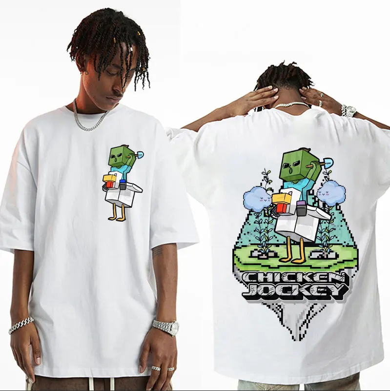 

Chicken Jockey Game Cartoon Graphic T Shirts Men Women Y2k Fashion Short Sleeve T-shirt High Quality Cotton Clothing T-shirts