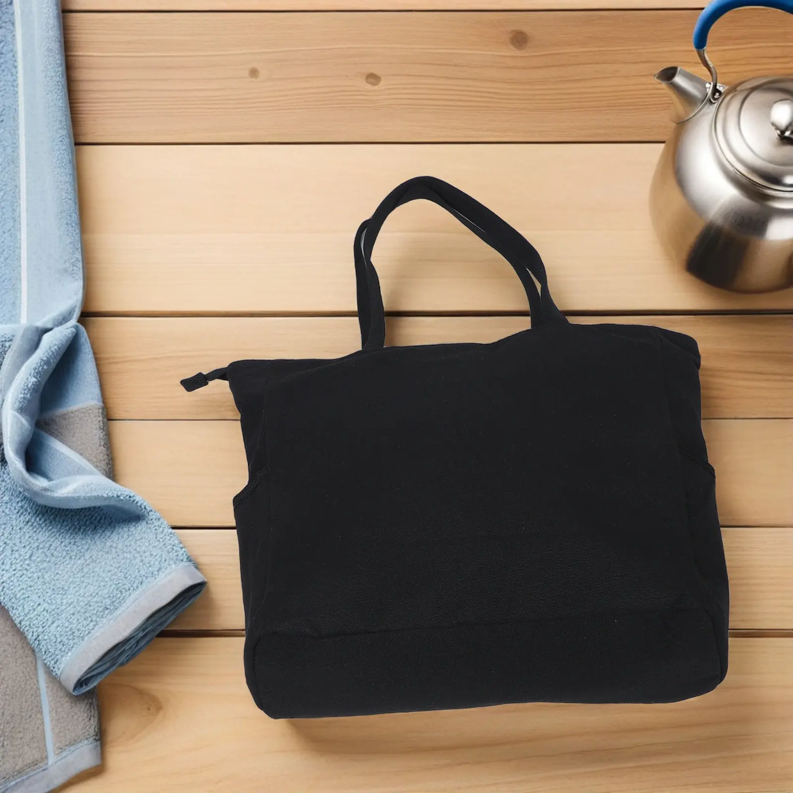 Premium Canvas Tennis Tote Bag Large Capacity Racket Carry Bag with Shoe Compartment for Men Women 23.58x15.72x0.39in Water