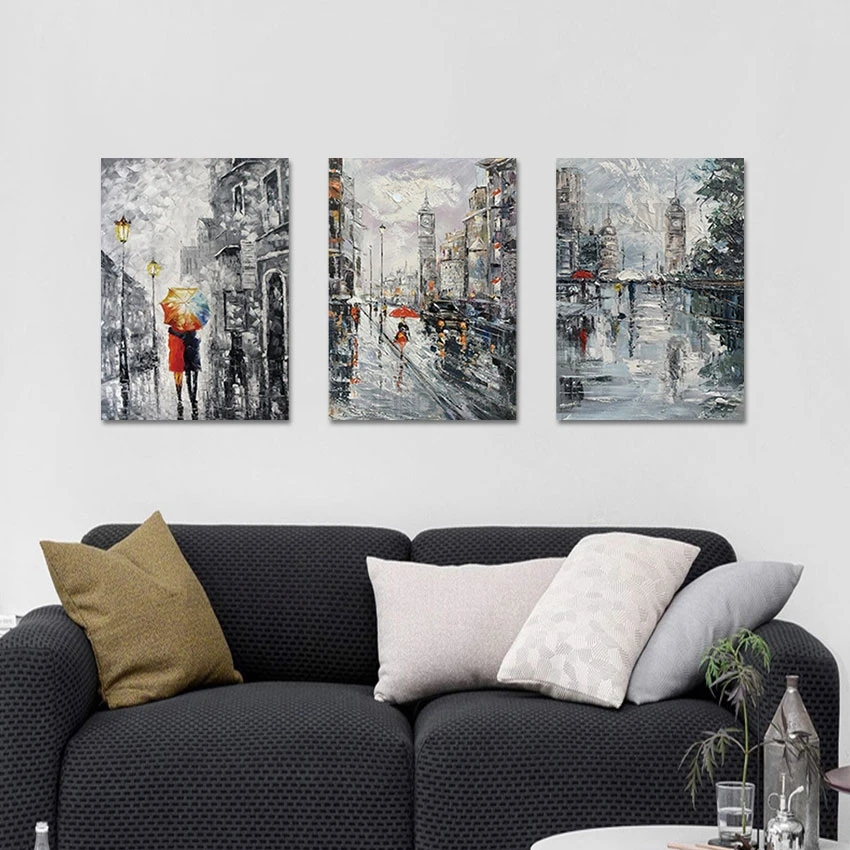 

Wall Poster Canvas Artwork, Knife Texture Art, Paris Street Scenery, Group Oil Painting, Hotel and Showpieces, Modern Artwork