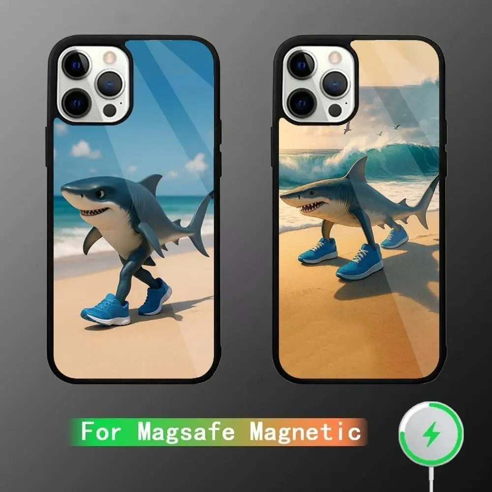 

Brainrot Tralalero Phone Case For iPhone 17,16,15,14,13,12,11,Pro,Max,Plus,Mini,SE4,E Magnetic Magsafe Wireless Charging