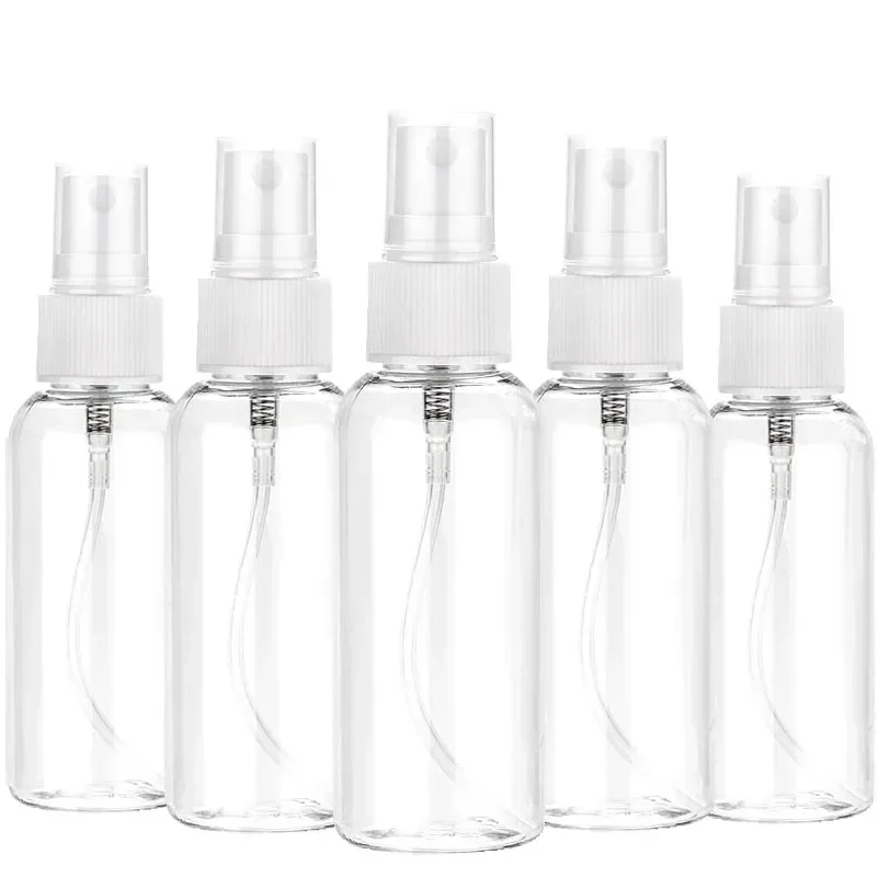 Botellas rellenables de plástico PET transparente, botella de Spray portátil, contenedor de Perfume vacío, accesorios, 10ml, 30ml, 50ml, 60ml, 100ml, nuevo, 1 unidad