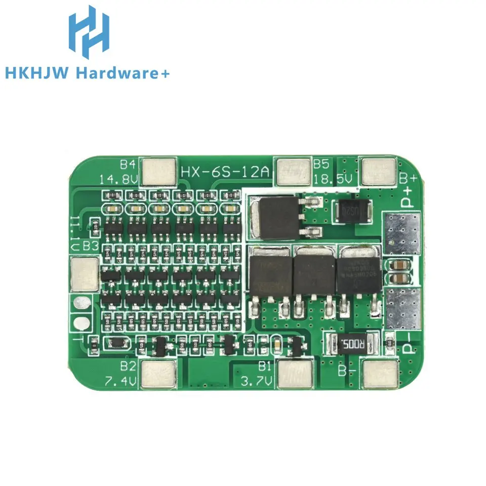 6S 15A 24V PCB BMS Protection Board 22.2V/25.2V 18650/2700 Li-ion Lithium-ion Battery Balance Protection Board 