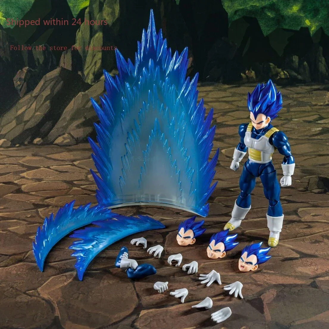 Em estoque dragon ball demoníaco ajuste df shf azul profundo vegeta super saiyan anime figuras de ação brinquedos coleção presentes