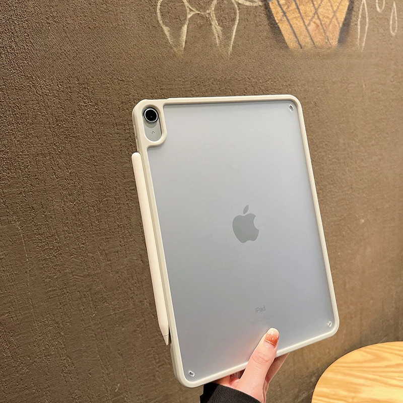 

for iPad A16 11th Generation 2025, iPad 10th Gen 2022 Slim Lightweight Case, Clear Hard Back with TPU Bumper, Shockproof Cover, grey
