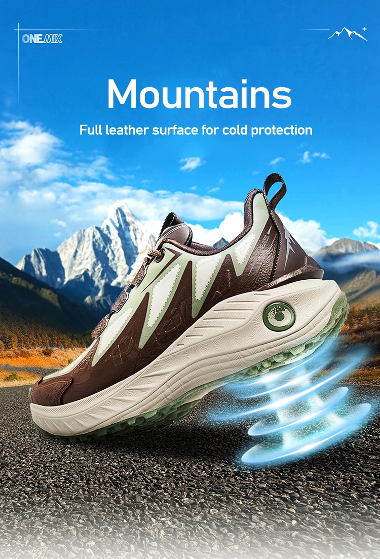 ONEMIX Damen-Trail-Laufschuhe, rutschfeste Ledersneakers, stabile Offroad-Sportschuhe, Outdoor-Walking-Sneakers – Detail 2