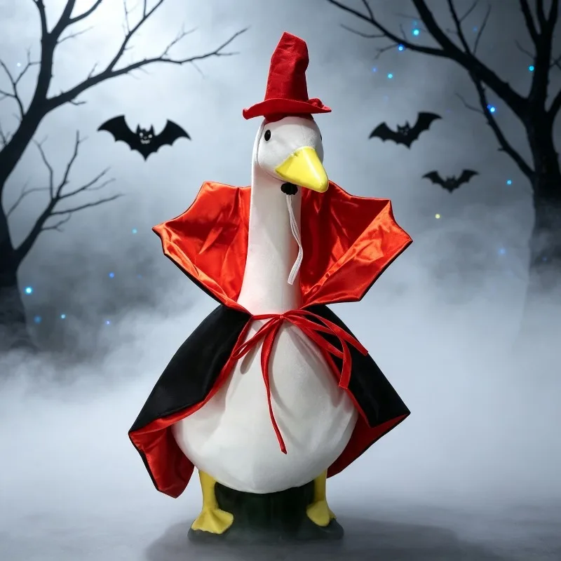 Porch Goose Hooded Vampire Cape Set Red Cloak Custom Design for Halloween Christmas Easter Holiday Decor,without Goose