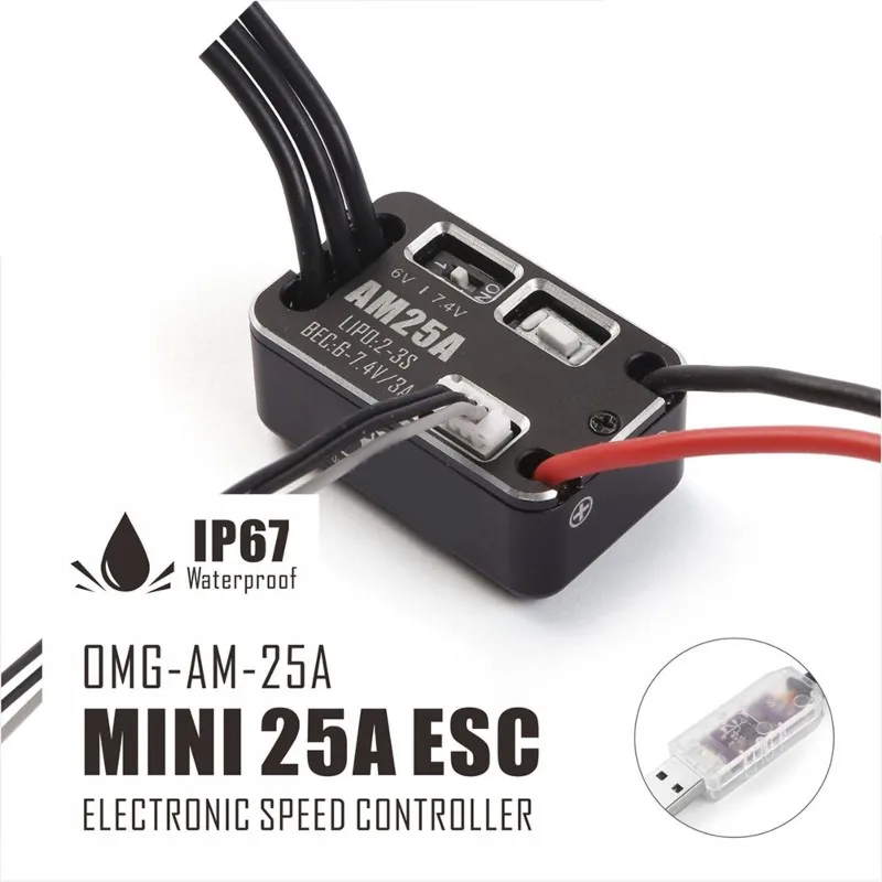 B78B-For 1/18 1/24 RC Car Upgrade Kit-Brushless Motor 1621SL& Waterproof Mini 25A ESC