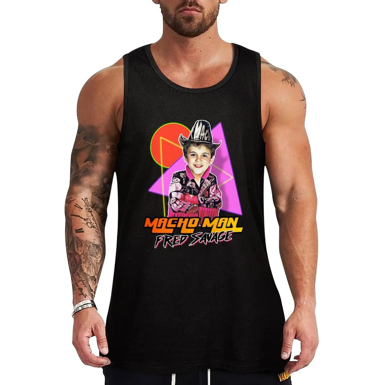 Macho Man Fred Savage Tank Top Hip Hop Tank Top Streetwear Casual Sleeveless Tee