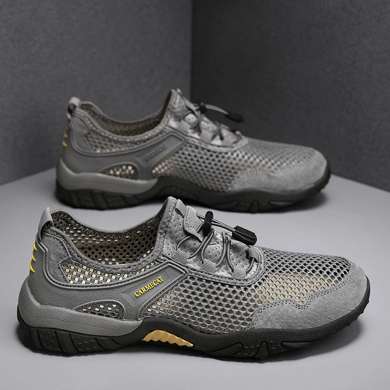 

Men Summer Mesh Shoes Are Breathable Hollowed Out Odor Proof Lightweight Non Slip Soft Soled Casual Sports Shoes