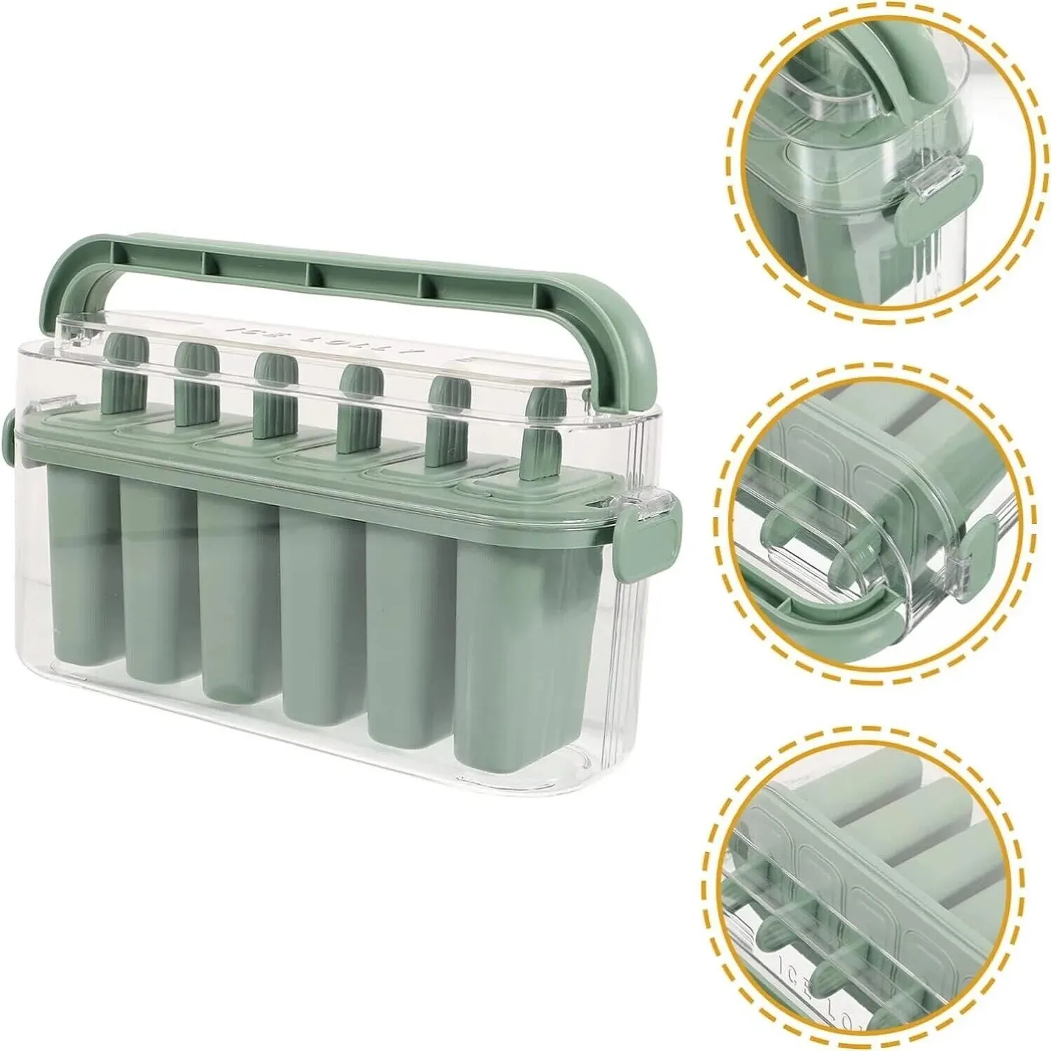 1 Set Ice Pop Maker stampo per ghiaccioli (6 stampi)-facile creatore di ghiaccioli fatto in casa con contenitore portatile, riempire.