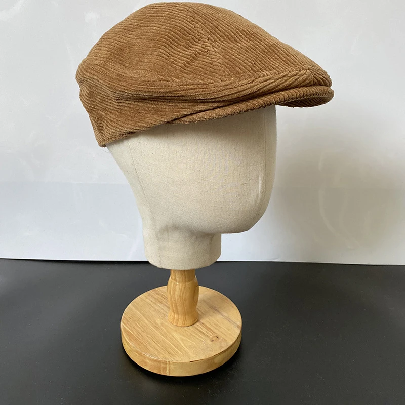 New Womens Mens Cotton Ivy Cap Women Beret Cabbie Driver Hat Newsboy Hat Autumn Winter Flat Hats Gray Vintage Gatsby Beret 08