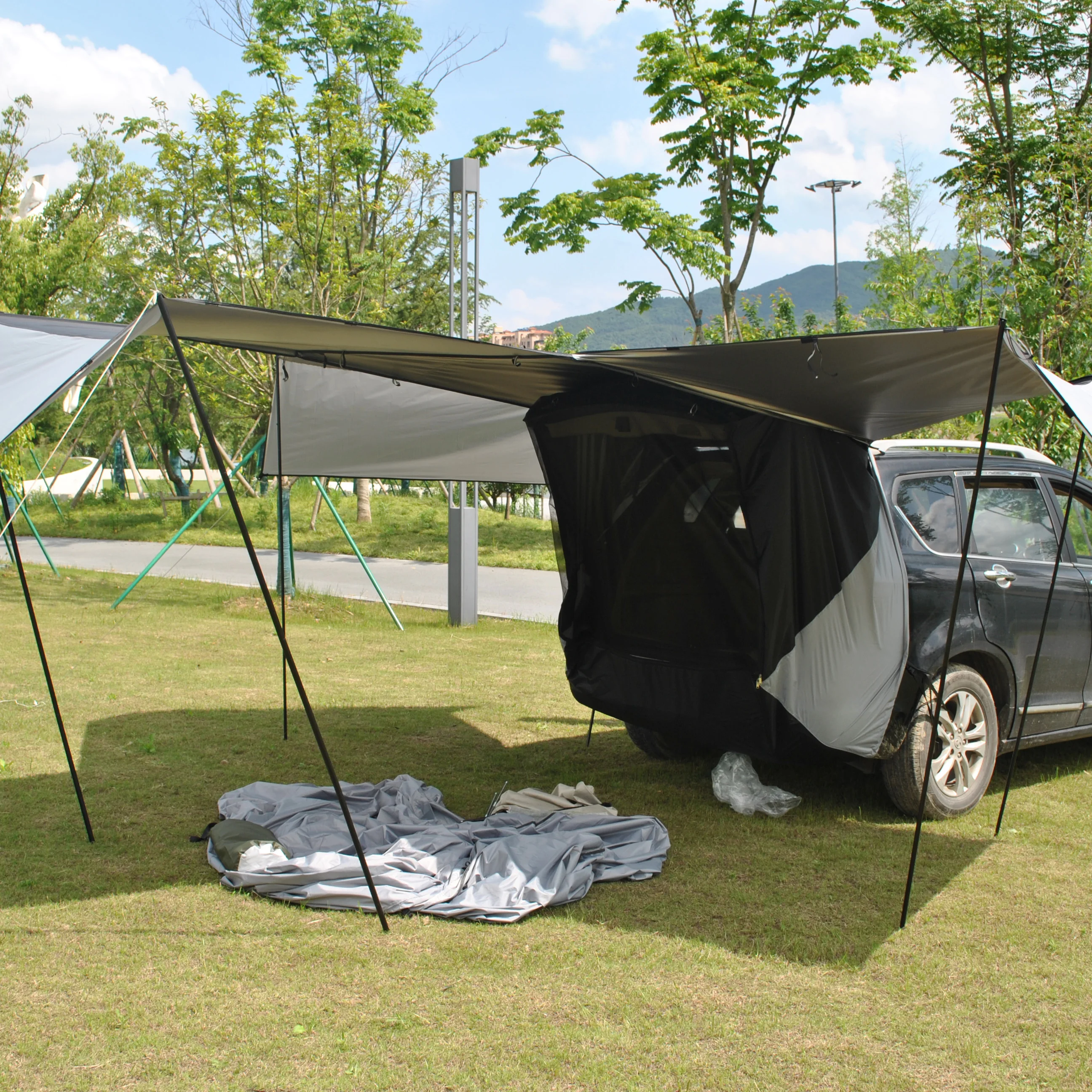 

SUV Tailgate Tent with Three Sides Awning Canopy & Transmittance Mosquito Net, Hatchback Car Tent, Universal SUV 3-1 Trunk tent