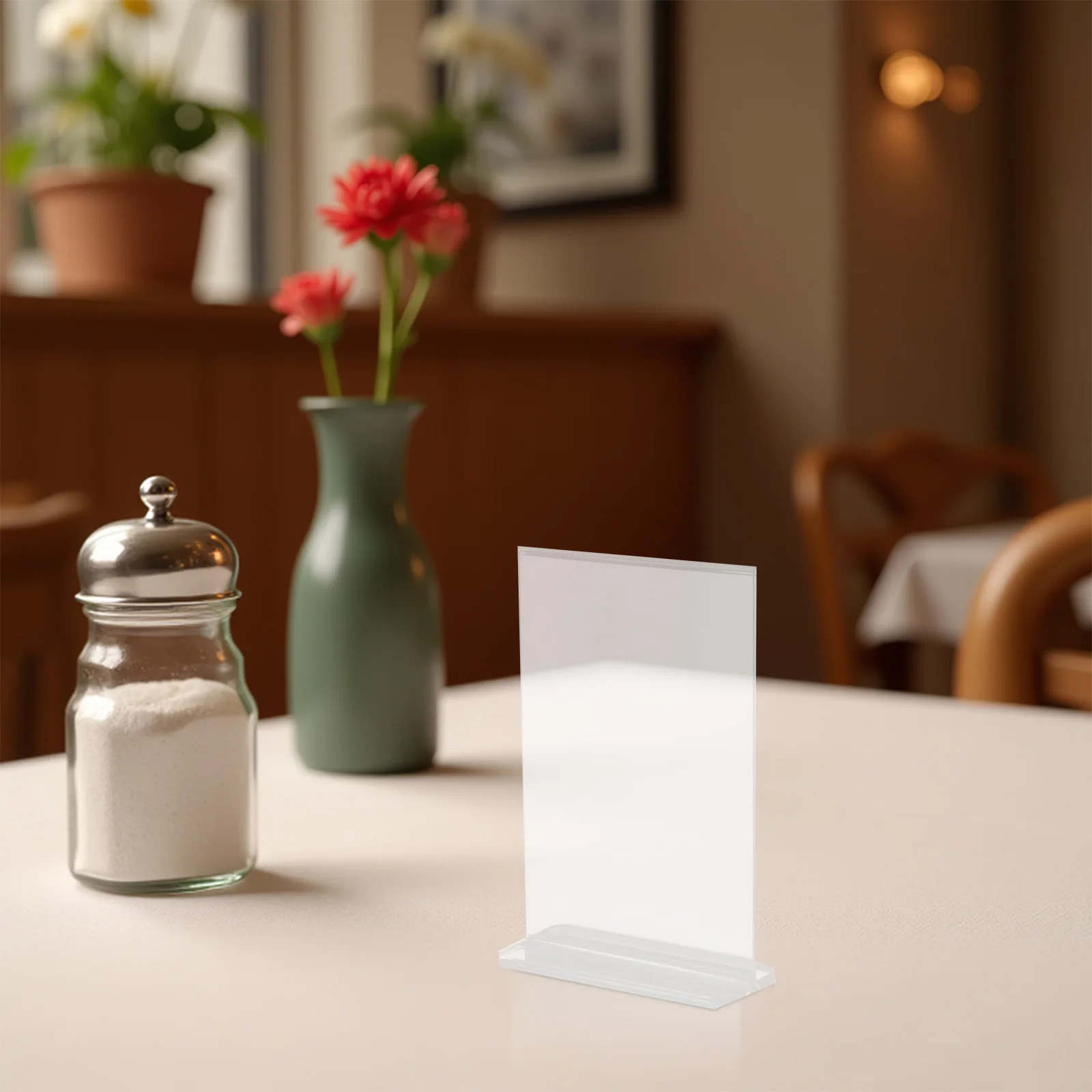 

4pcs Acrylic Poster Stand Desktop Menu Storage Rack Sign Holder For Restaurant Wedding Party Tabletop Display Stand Clear