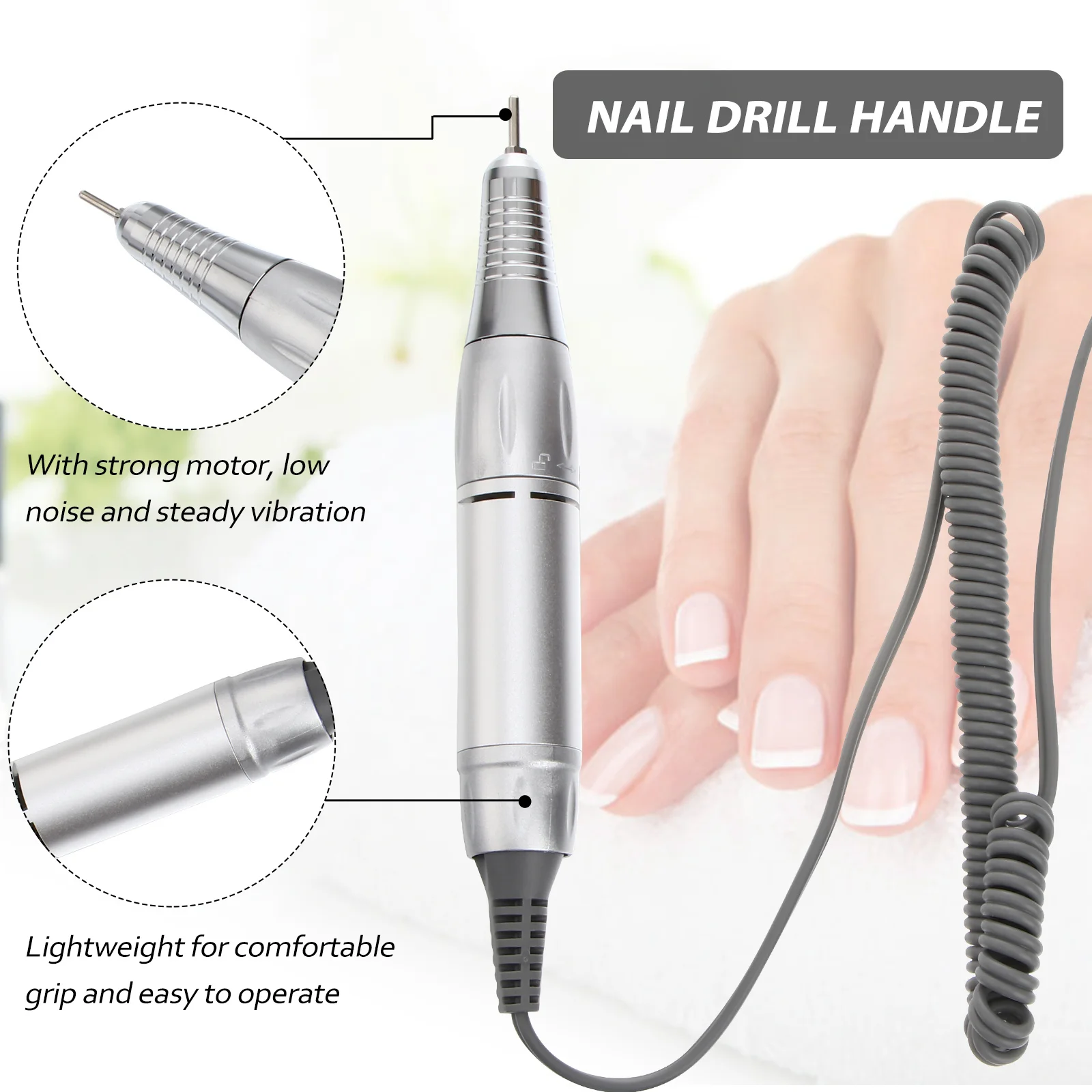 Manipolo professionale per trapano per unghie per macchina elettrica per pedicure manicure per unghie 202 Basso rumore leggero e confortevole