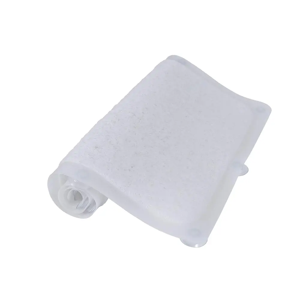 

Виниловый коврик для ванной из люфы, коврик для душа, коврик для ванны с присосками для использования внутри душевой кабины, 29 дюймов (длина) x 17 дюймов (ширина), прозрачный