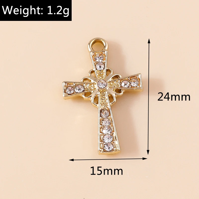 Leslie 10 Stück Luxus Gold Silber Farbe Kreuz Charms für Schmuck handgemachte Kreuze Anhänger Halskette Schlüsselanhänger Diy Schmuck Erkenntnisse – Detail 18