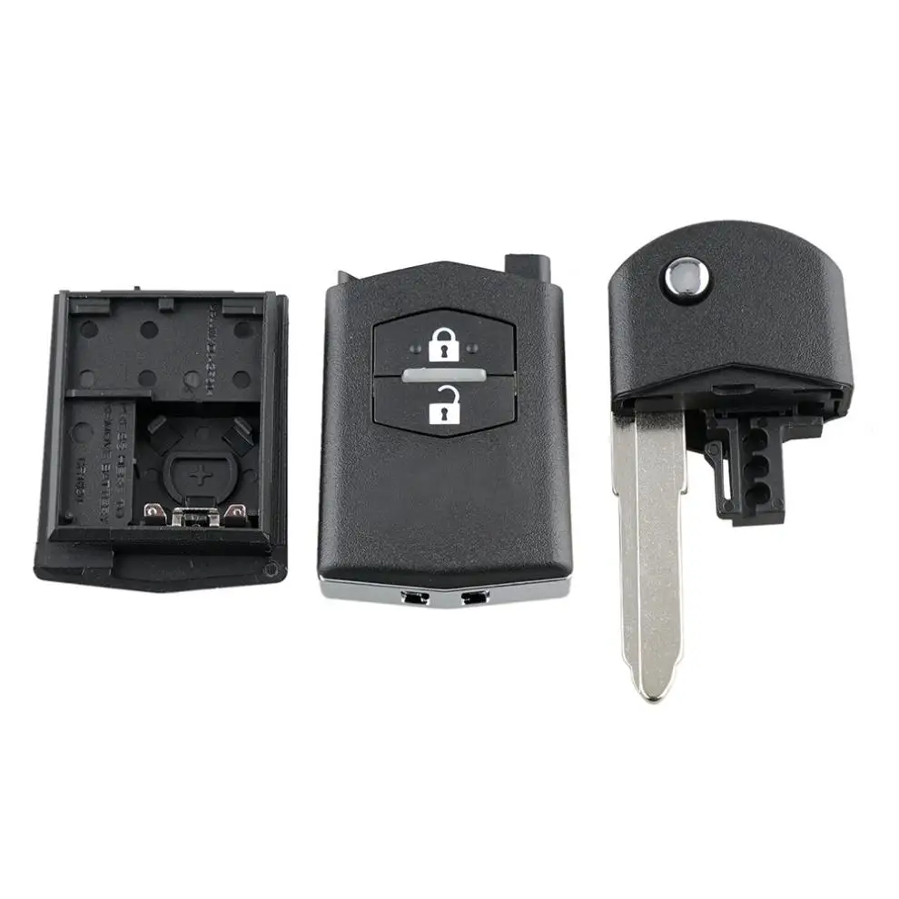 2 ปุ่มรีโมทกุญแจรถ Fob กรณี Fit สําหรับ Mazda 2 3 5 6 BT50 CX-5 CX-7 CX-9 RX8 พับ Key Fob เปลี่ยน