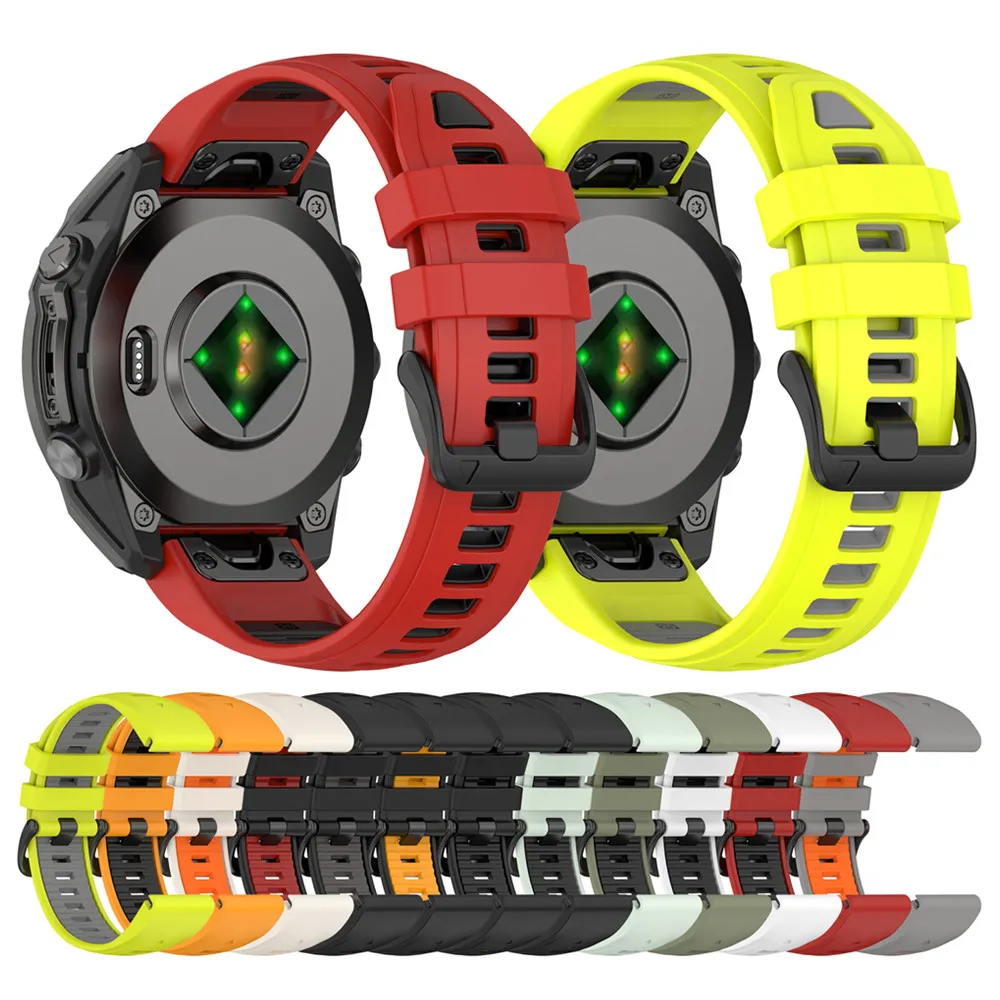 Garmin Quatix 8 / Tactix 8 / Descent G2 / Instinct 3 / Instinct E対応 20mm 22mm 26mm デュアルトーン ユニバーサルストラップ 調整可能 スマートウォッチ