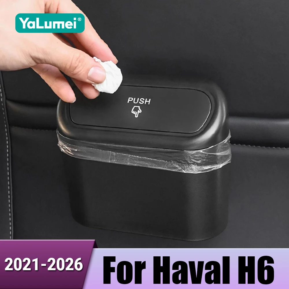 Auto Rücksitz Hängen Mülleimer Mit Deckel Mülleimer Für Haval H6 3rd Gen GT 2021 2022 2023 2024 2025 2026 HEV PHEV Zubehör