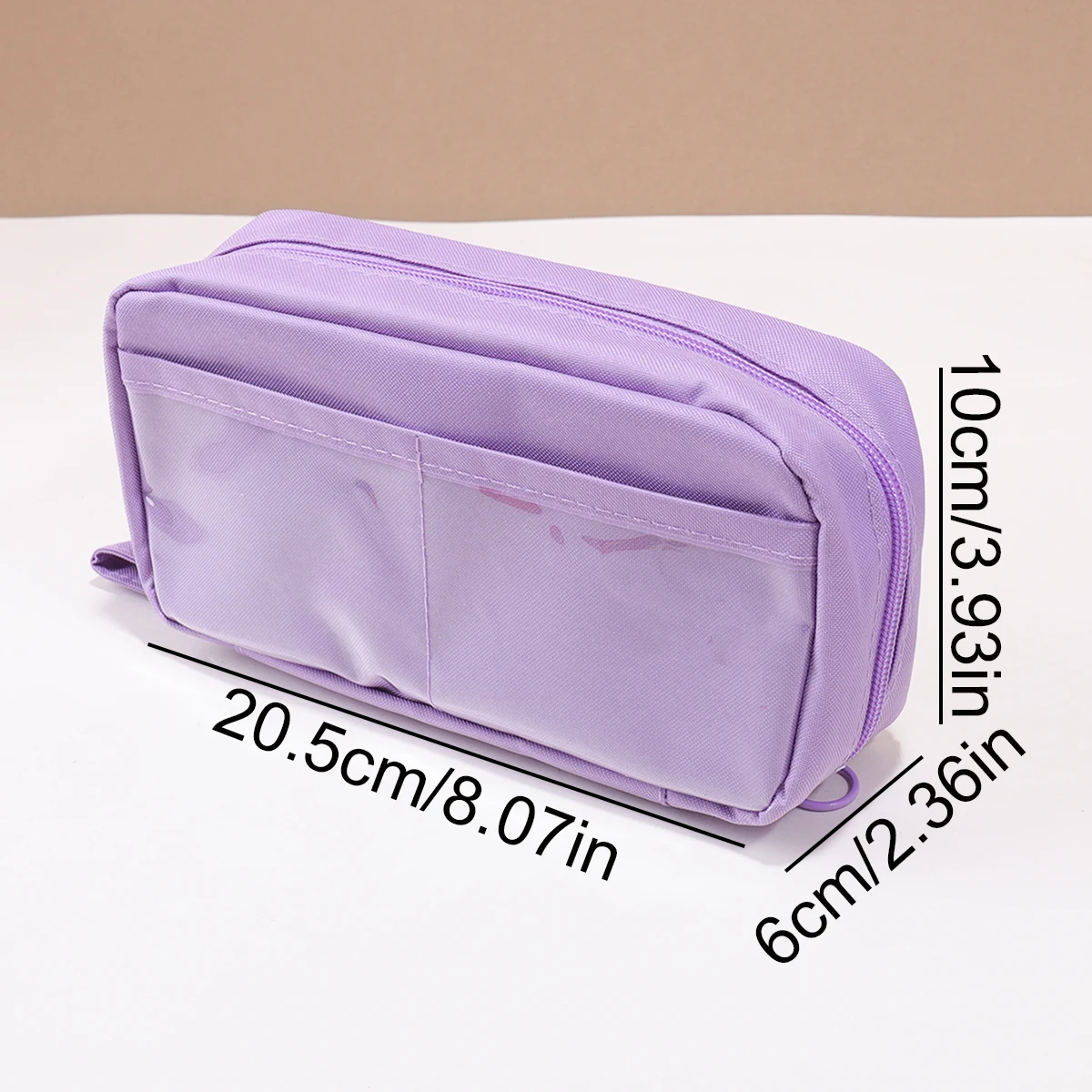Large Capacity Multi-compartment  Wrist Strap Zipper Pen Case For Teens Students School Office Travel Stationery Organizer