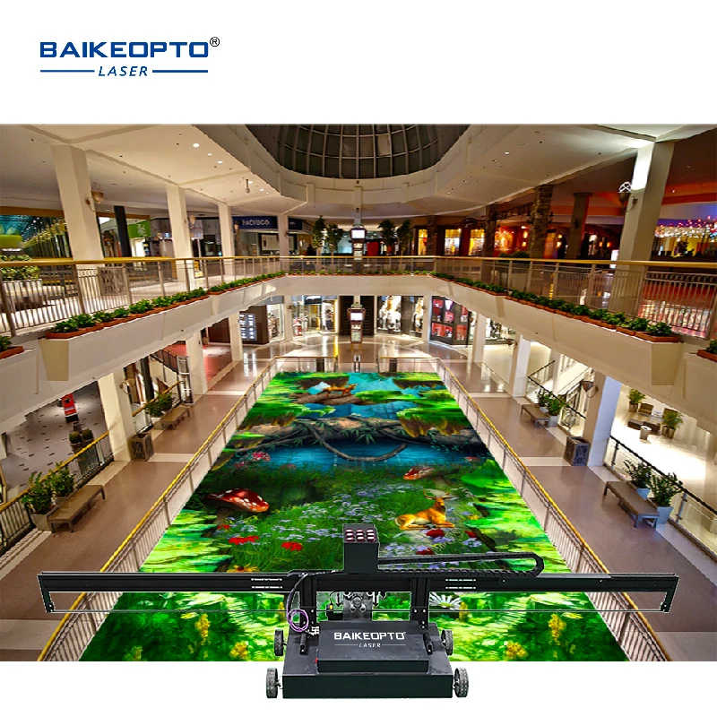 Double DX10 Five Color CMYK+W UV Vertical Inkjet Ground Printer robot and 3d Floor Printer Machine