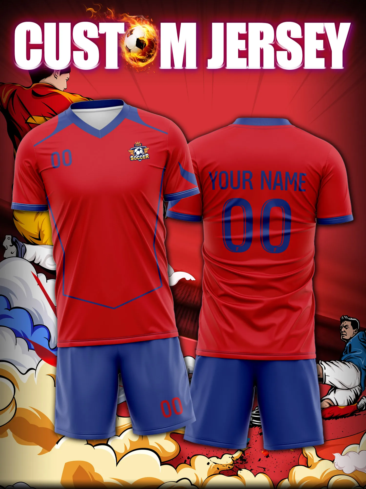 2026 Men's and Women's Customized Name and Number Sports V-Neck Jerseys, Quick-Drying, Fashionable, Sublimation Technology
