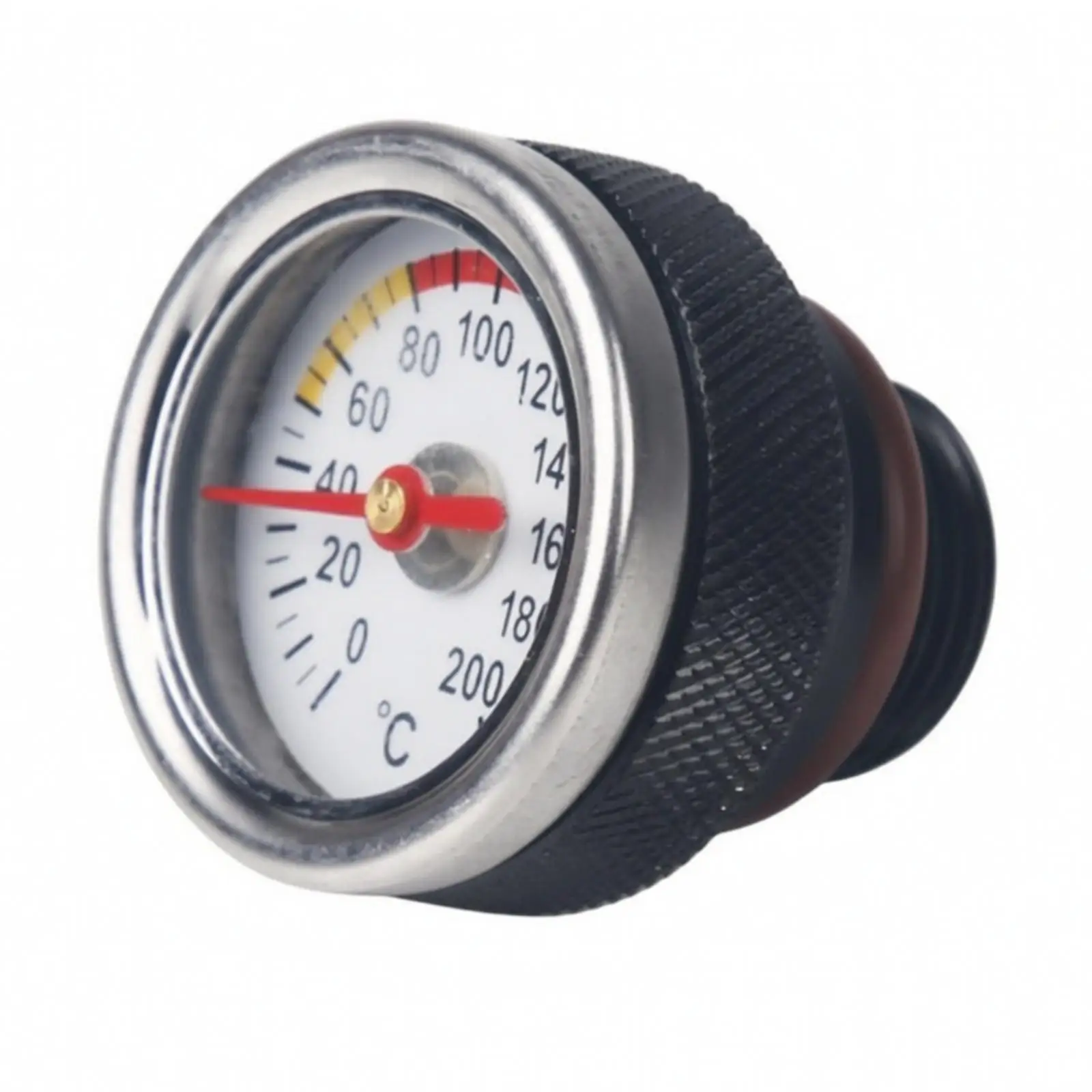 Analog Motorcycle Oil Temperature Dipstick Gauge 35mm Face Red Needle M20x1.5 Fitting Leak Proof for Ducati Monster 821