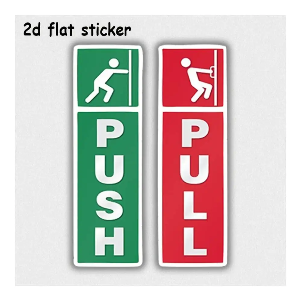Push And Pull Signs Guide Decal For Laptops, Cars, Motorcycles, Water Bottles & Smooth Surfaces