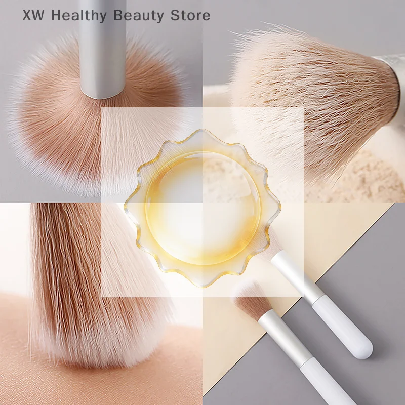 Pincel de maquiagem multifuncional com cabo redondo, pincel profissional para pó, base, blush, acessórios cosméticos, 1 peça