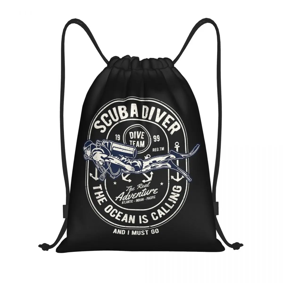 Custom Dive Diver Scuba Diving Drawstring Backpack Bags Men Women Lightweight Gym Sports Sackpack Sacks for Shopping