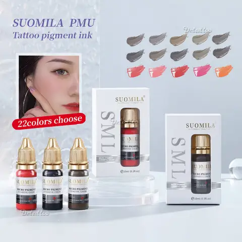 Bilashmart Genuine SUOMILA German Plant Permanent Tattoo Pigment Ink Micorshading Eyebrow Line Lips Tattoo Manual&Machine Pen Ink Supplies