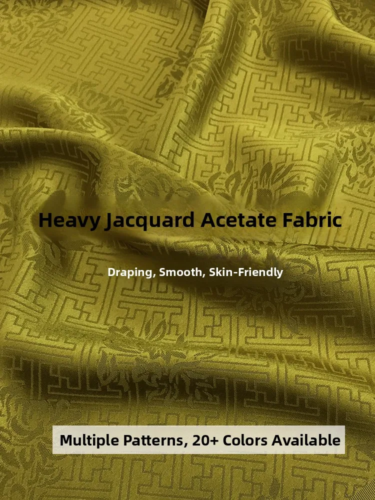 

Chinese Sle Embroidered Tee Acetate Satin Fabric Dr Material Silk Feel DIY Home Decorations Single Cloth