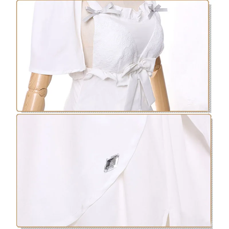 أزياء الهالوين FF14 Minfilia Warde التأثيرية أنيمي والألعاب فستان ساحرة الضوء Minfilia الأبيض كوميك كون خلع الملابس #6