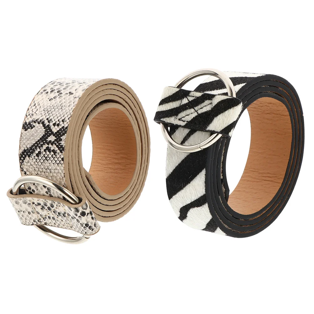 

2Pcs Women Waist Belt Snakeskin Wide Corset Animal Print Dress Casual Fashion Waist Wrap Snake Print Belt Women
