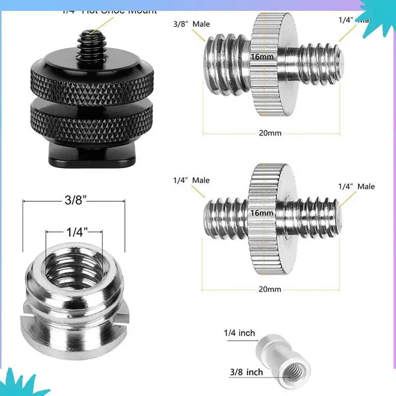 ABZW, 4 шт., винт-конвертер для камеры, винтовой адаптер 1/4 на 3/8, винтовой адаптер 1/4 на 1/4, для штатива, монопод с шаровой головкой