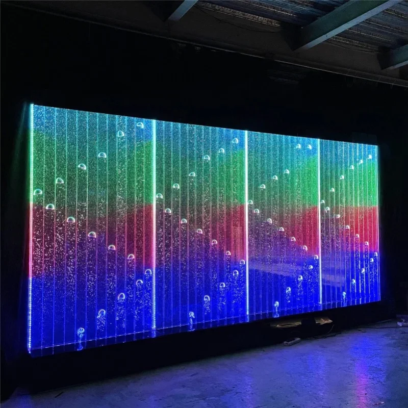 custom.Modern Luxury Led Acrylic Aquarium Bubble Wall Screen Room Divider Home Decor