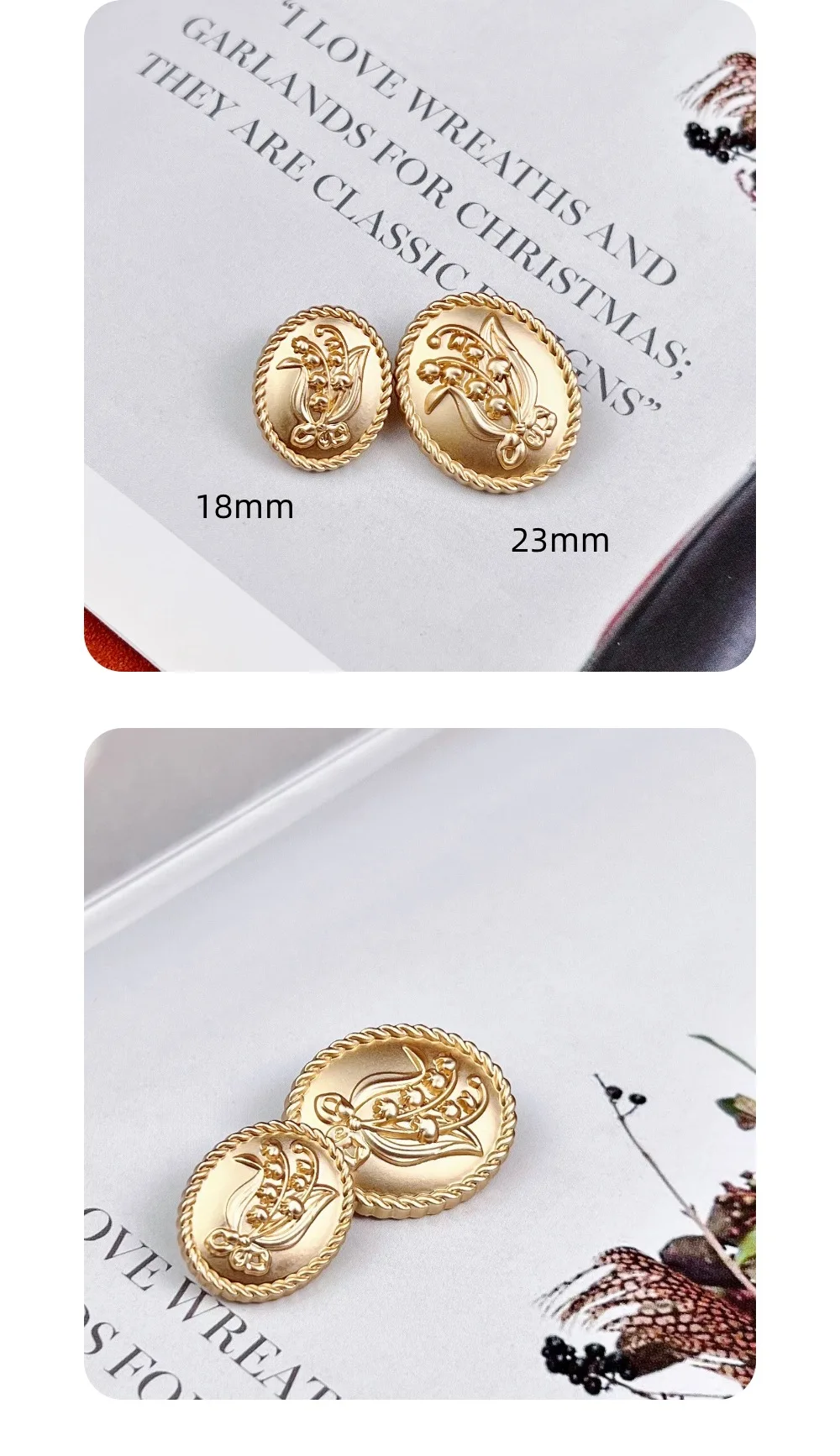 10 Stück Geprägte Metallknöpfe zum Nähen, für Kleidung, Ledertaschen, DIY-Bastelarbeiten, Hochwertige Dekorative Vintage Ovale Knöpfe für Kleider und Accessoires – Detail 3